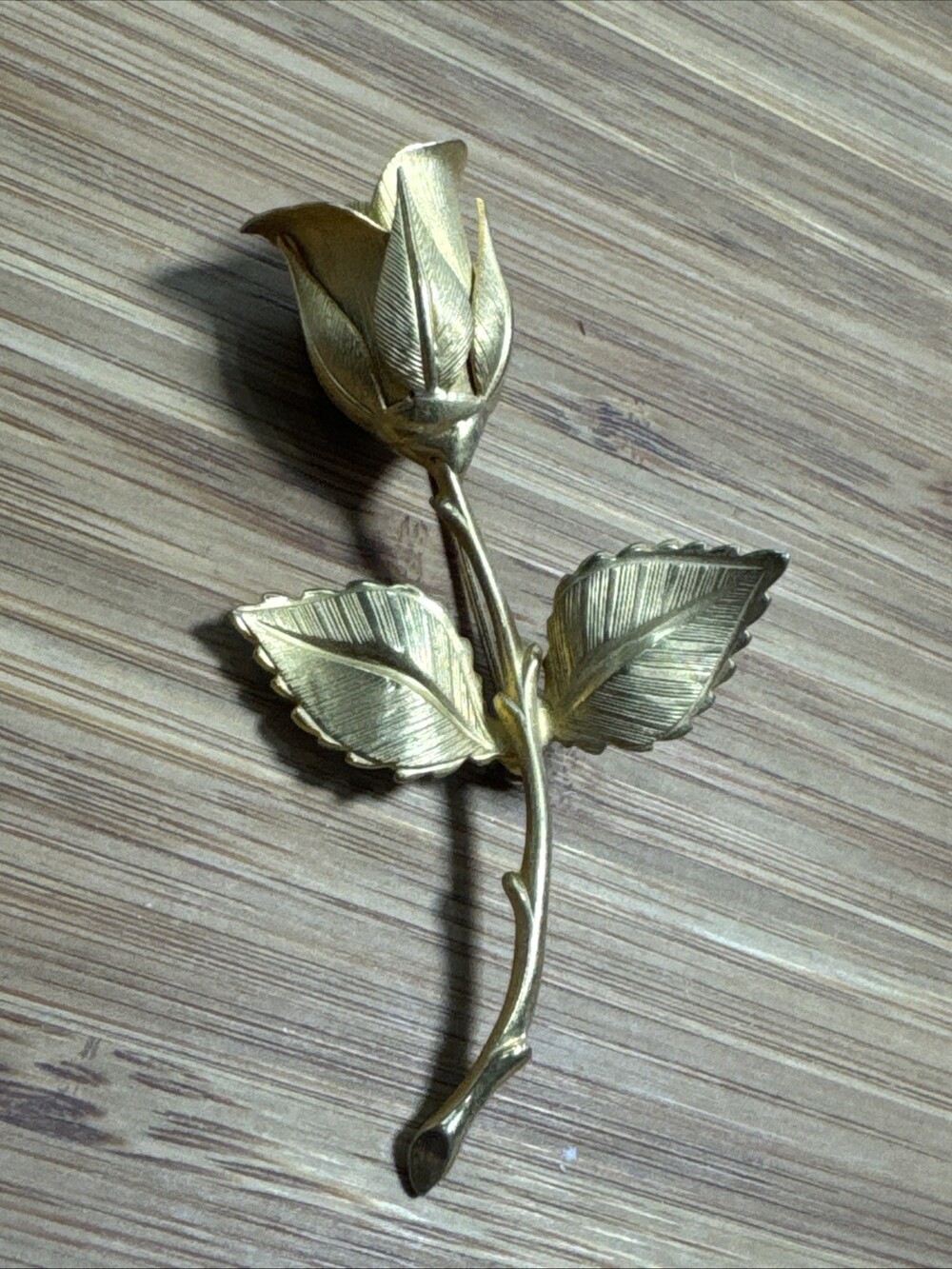 Vintage MFA Signed Golden Rose Flower Brooch Pin Museum Fine Arts Boston Gold